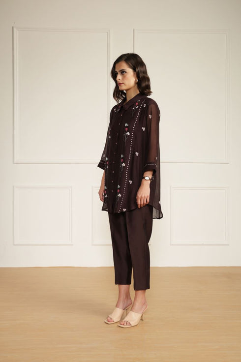 Meadows grape shirt with straight pants