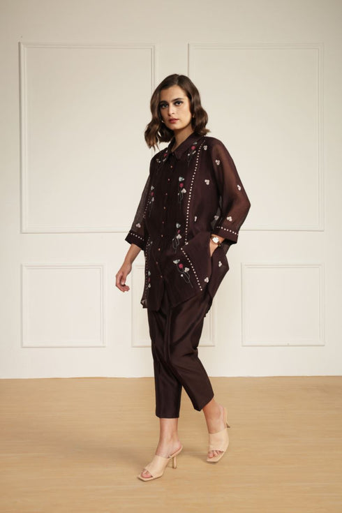 Meadows grape shirt with straight pants