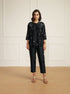 Meadows indigo top with straight pants