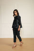 Meadows indigo top with straight pants