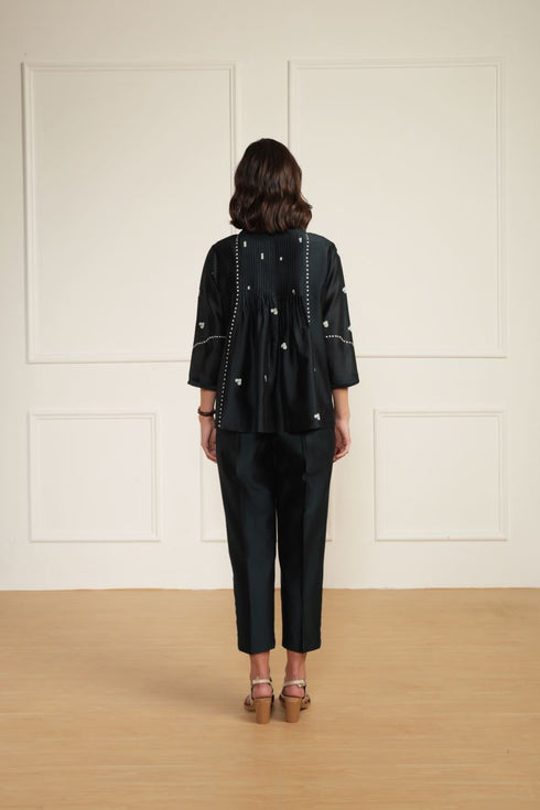 Meadows indigo top with straight pants