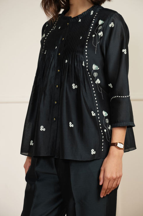 Meadows indigo top with straight pants