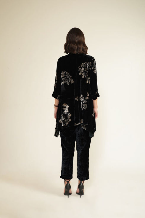 Meadows indigo velvet shirt with straight pants