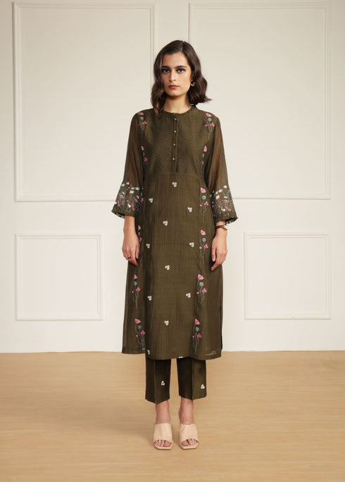 Meadows olive tunic with pants
