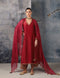 Mehrang maroon applique kurta set