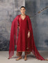 Mehrang maroon applique kurta set
