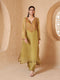 Mehrang olive green heavy neck kurta set