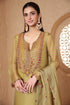 Mehrang olive green heavy neck kurta set