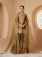 Mehrang olive green heavy sharara set