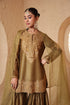 Mehrang olive green heavy sharara set