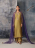 Mehrang olive green straight long kurta set