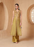 Mehrang olive green tie-up sleeveless kurta set