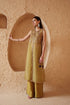 Mehrang olive green tie-up sleeveless kurta set