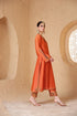 Mehrang orange applique kurta set