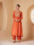 Mehrang orange frockstyle kurta set