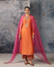 Mehrang orange straight long kurta set