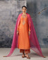 Mehrang orange straight long kurta set