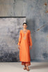 Mehrang orange straight long kurta set