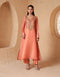 Mehrang peach heavy neck kurta set