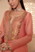 Mehrang peach heavy neck kurta set