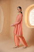 Mehrang peach short pheran kurta set