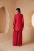 Mehrang red short buti kurta set