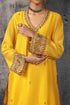 Mehrang yellow V neck short kurta set
