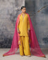 Mehrang yellow short buti kurta set
