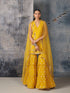 Mehrang yellow sleeveless sharara set