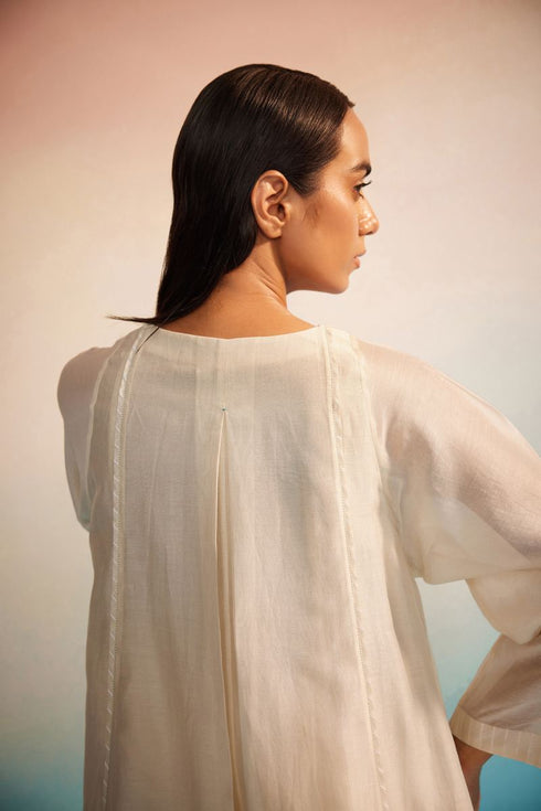 Midori ivory panelled dress