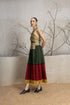 Military green kala cotton embroidered dress