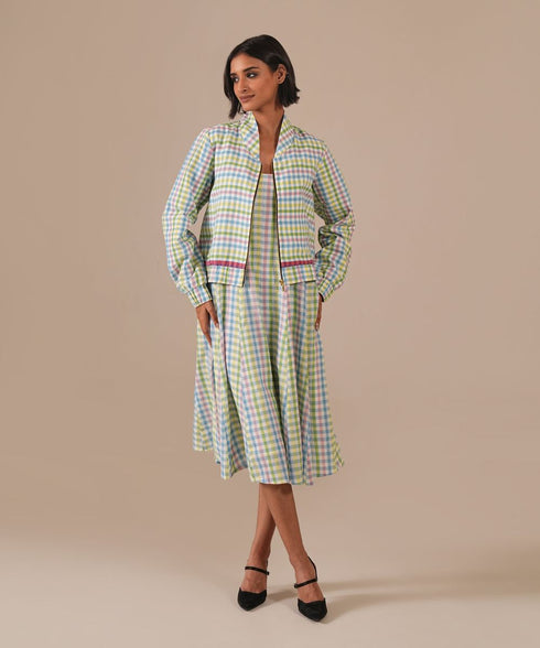 Mint bloom dress with jacket