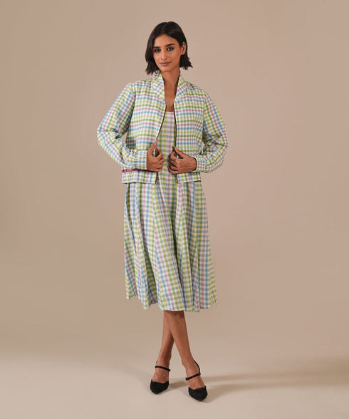 Mint bloom dress with jacket
