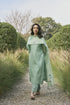 Mint floral embroidered kurta set