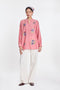 Mistletoe panel salmon pink shirt