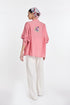 Mistletoe panel salmon pink shirt