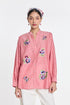 Mistletoe panel salmon pink shirt