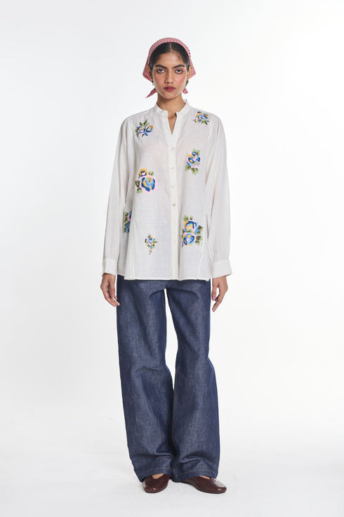 Mistletoe white panel shirt