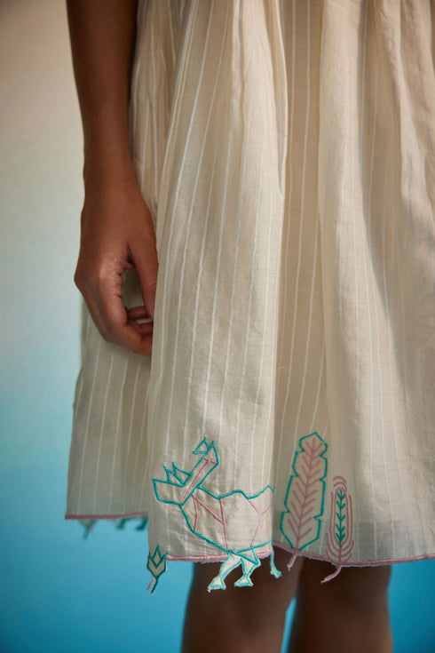 Miyabi ivory ruching dress