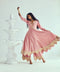 Mohabbat old rose anarkali with flare pants and dupatta