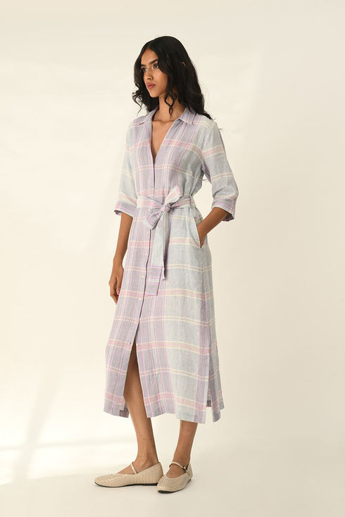 Montana powder blue check dress