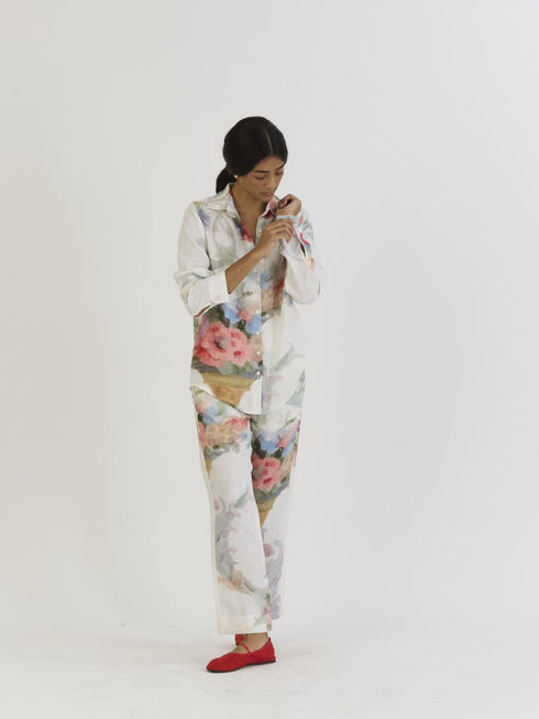 Morello white linen co-ord set