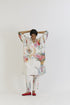 Morello white linen kaftan kurta set