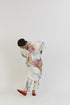 Morello white linen kaftan kurta set