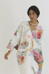Morello white linen kaftan kurta set