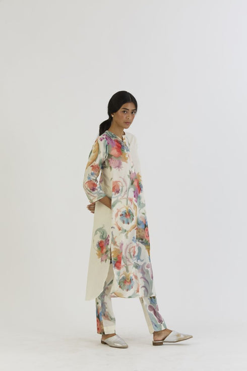 Morello white long kurta set