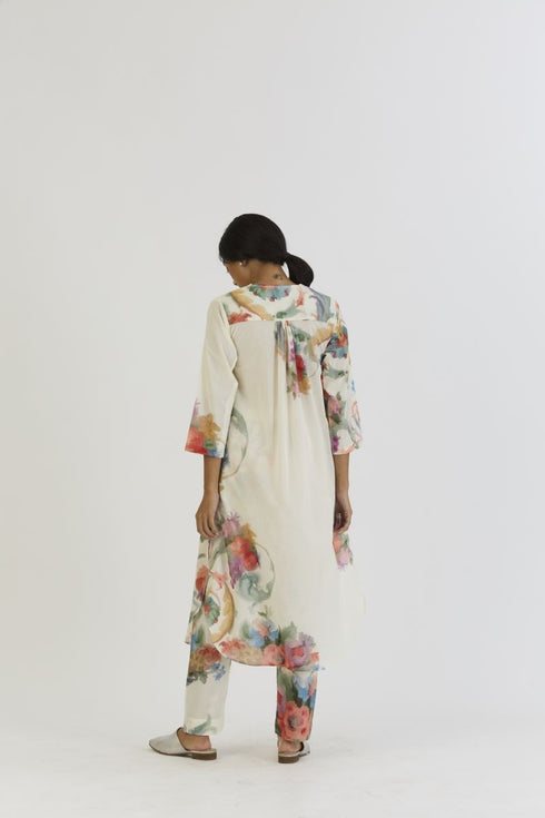 Morello white long kurta set