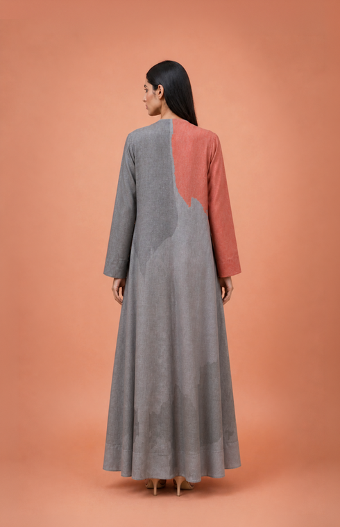 Mosaic ikat flow jacket dress