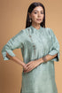 Mosiac aqua embroidered kurta set