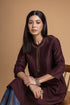 Mosiac brown embroidered kurta set